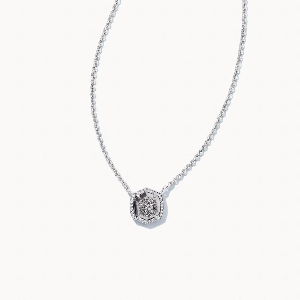 Davie Silver Pendant Necklace in Platinum Drusy